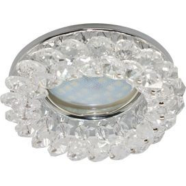 "Ecola CD4141 MR16 GU5.3 св-к Круг с хрусталиками Прозрачный/Хром 50x90 Light FW1617EFY (30!)