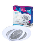 "КОСМОС св-к встр. св/д даунлайт панель7W(560lm)6400K 6K d113(95)x41 круг повор белый KDownRR7W6400K