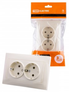 TDM Лама роз. СУ 2 мест. (земля) 16А сл. кость SQ1815-0125