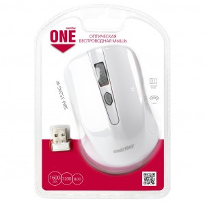 Мышь беспроводная Smartbuy ONE 352 белая, 4 кнопки (SBM-352AG-W)