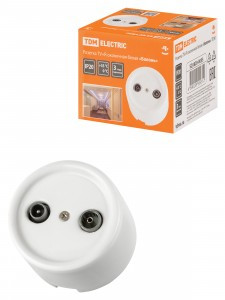 TDM Болонь Розетка TV+R оконечная белая Ретро SQ1820-0055