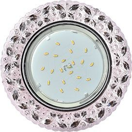 Ecola GX53 H4 LD7040 св-к Круг "Бабочки" подсветка 4K Светло-розовый/Хром 35x125 FP53CBEFB (10!)