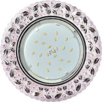 Ecola GX53 H4 LD7040 св-к Круг &quot;Бабочки&quot; подсветка 4K Светло-розовый/Хром 35x125 FP53CBEFB (10!)