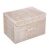Кофр для хранения с крышкой тм VETTA ЛЁН, полиэстер, 38х24х24см, бежевый