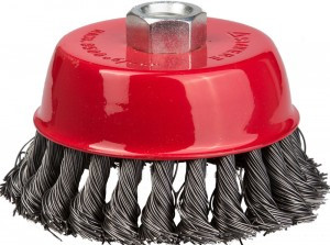 Щетка STAYER "MASTER" чашечная для УШМ, плетёные пучки проволоки 0,5мм, 80мм/М14