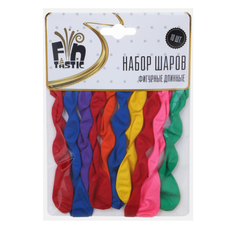 FNtastic Набор воздушных фигурных длинных шаров, 10 шт, микс цветов