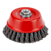 Щетка для УШМ, 125 мм, М14, &quot;чашка&quot;, двухрядная, крученая проволока 0.5 мм Matrix