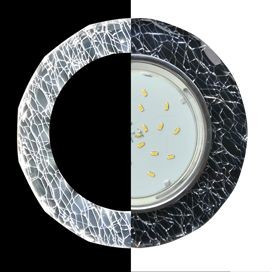 Ecola GX53 H4 LD5313 св-к Стекло Круг с вогн.гран.подсв. 4K Кол.лед Черн/Хром 38x120 SE53RCECH (10!)