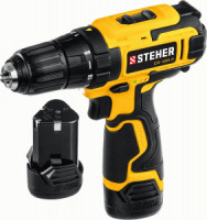 STEHER дрель-шуруповерт, 12В, 30Нм, 2 АКБ (2Ач), кейс, CD-120-2