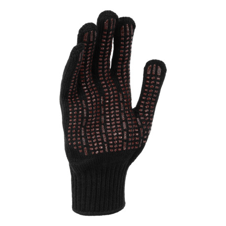 Перчатки трикотажные, акрил, усиленные, ПВХ-гель Протектор, цвет: чёрный, 10 класс Сибртех