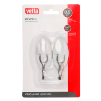 VETTA Набор крючков самоклеящихся, 2шт, до 0,5кг, пластик, металл, 2,5x5см