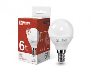 ASD/InHome лампа св/д VC шар P45 E14  6W(570lm) 4000K 4K 80x45 (без пульсации) 0518
