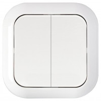 Bylectrica Гармония выкл. СУ 1 кл. проходной, бел. с золотой вставкой (корп. ABS) С(6+6) 10-849