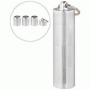 Таблетница 3 секции 8,2*2,3см водонепроницаемая с подвесом, алюминий 109150 Ecos