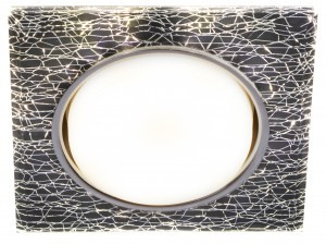 ЭРА св-к встр. GX53 квадр. подсветка св/д 4K бел/черн 120x120(90)x22 DK LD50 WH/BK 57469