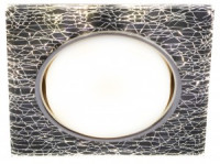 ЭРА св-к встр. GX53 квадр. подсветка св/д 4K бел/черн 120x120(90)x22 DK LD50 WH/BK 57469