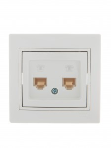 Lezard Мира роз. телеф. СУ 2 мест. бел. (RJ11) (корпус PC) 701-0202-138