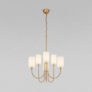 EUROSVET Люстра 6x40W E14 640x640x1390 латунь/ткань белый 60164/6 Умный дом Abbey a065745