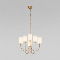 EUROSVET Люстра 6x40W E14 640x640x1390 латунь/ткань белый 60164/6 Умный дом Abbey a065745
