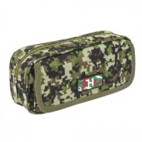 Пенал BRAUBERG д/мальчиков, 1 отделение, органайзер, мягкий, &quot;Military&quot;, зеленый, 21х5х9 см, 228990