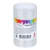 Набор липкой ленты ClipStudio 12ммх12м, 6 рулонов, прозрачный, ПВХ 35мкм, пластиковая втулка