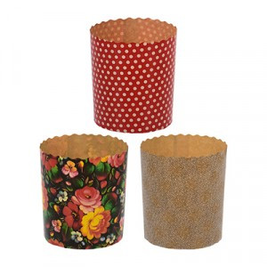 Набор бумажных форм для выпечки куличей "Пасхальный" 0,3л, 7*8,5см, 3шт, микс, 11367 MARMITON