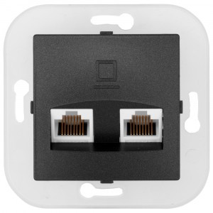 Bylectrica УЮТ мех. комп. роз. 2 мест. RJ-45 СУ корп. ABS, (РК216-011 графит)