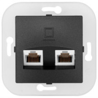 Bylectrica УЮТ мех. комп. роз. 2 мест. RJ-45 СУ корп. ABS, (РК216-011 графит)