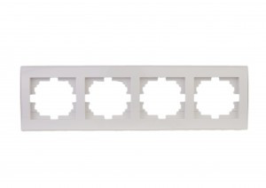 Lezard RAIN рамка 4 мест. горизонт. бел. (PC) 703-0202-149