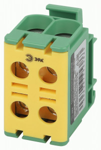 ЭРА клемма силовая вводная двойная КСВ (KE66.3) 2х6-50мм2, 145А, желт/зеленая "PE" NO-224-139 65578