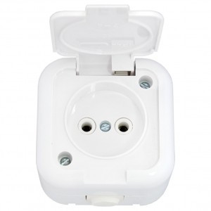 Bylectrica роз. ОУ 1 мест. IP44, белый (корп. ABS) РА16-236