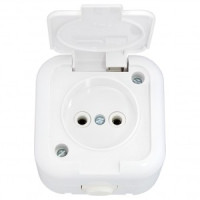 Bylectrica роз. ОУ 1 мест. IP44, белый (корп. ABS) РА16-236