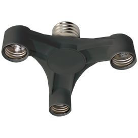 "Ecola переходник с цоколя E40 на 3хE27 Широкий Черный A8T37BEAY