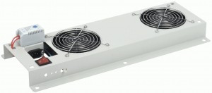 ITK Вентиляторная панель с выключателем и термостатом 2 модуля серая