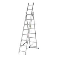 Лестница, 3 х 8 ступеней, алюминиевая, трехсекционная, Сибртех