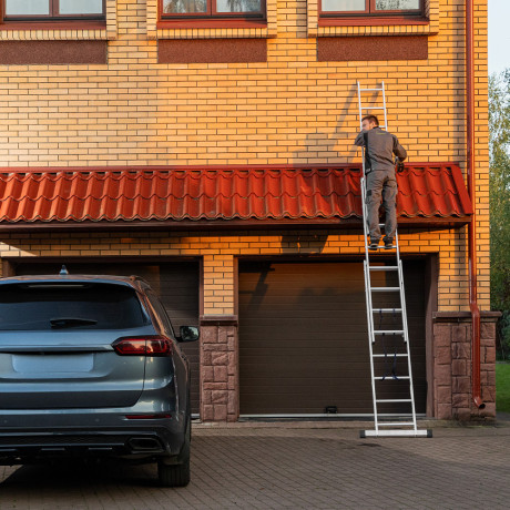 Лестница, 3 х 8 ступеней, алюминиевая, трехсекционная, Сибртех