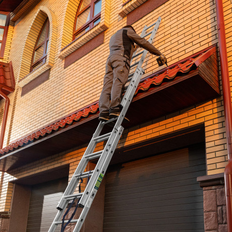 Лестница, 3 х 8 ступеней, алюминиевая, трехсекционная, Сибртех