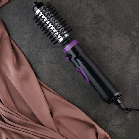 LEBEN Фен-щетка для волос, 1000Вт, 3 темп. реж., 2 скорости, автомат. вращение НТ-1002