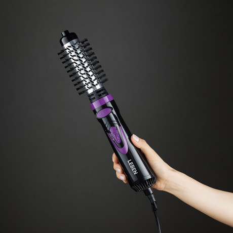 LEBEN Фен-щетка для волос, 1000Вт, 3 темп. реж., 2 скорости, автомат. вращение НТ-1002