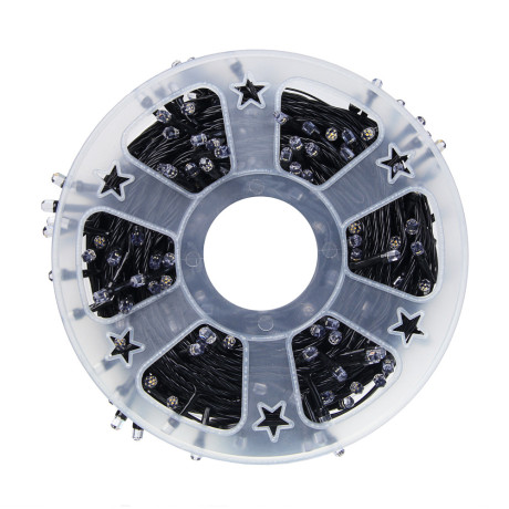 СНОУ БУМ Гирлянда эл. вьюн катушка 50м, 500LED, белый, 8 режимов, ПВХ черный, 220В