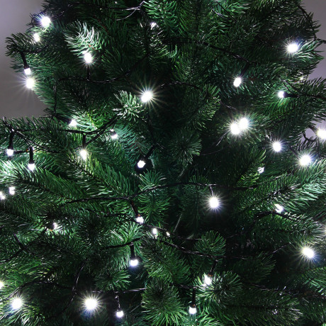 СНОУ БУМ Гирлянда эл. вьюн катушка 50м, 500LED, белый, 8 режимов, ПВХ черный, 220В