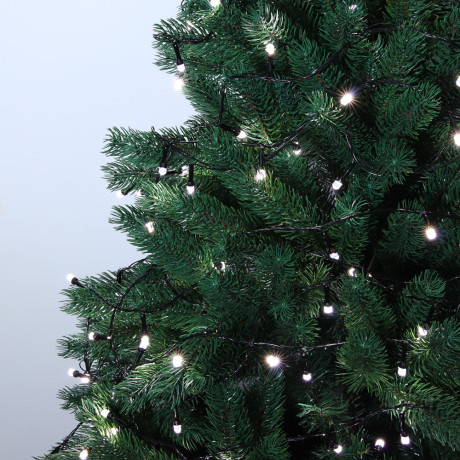 СНОУ БУМ Гирлянда эл. вьюн катушка 50м, 500LED, белый, 8 режимов, ПВХ черный, 220В