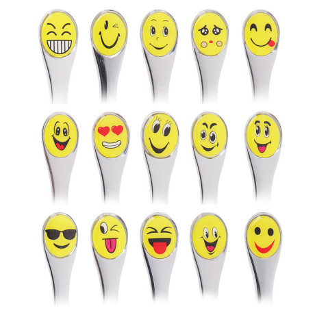 Набор столовых приборов детский 2 пр. "Смайлики", нерж.сталь, 12 дизайнов