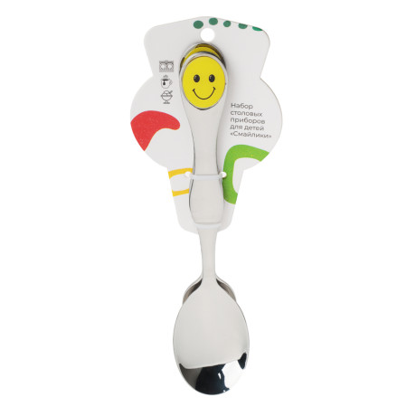 Набор столовых приборов детский 2 пр. "Смайлики", нерж.сталь, 12 дизайнов