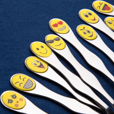 Набор столовых приборов детский 2 пр. "Смайлики", нерж.сталь, 12 дизайнов