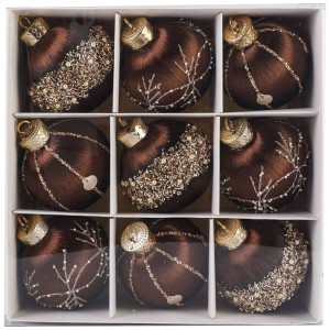 Набор шаров SYQB- 0124055, 9шт, 8см цвет коричневый Волшебная страна