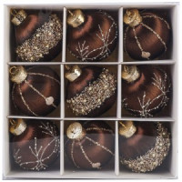 Набор шаров SYQB- 0124055, 9шт, 8см цвет коричневый Волшебная страна