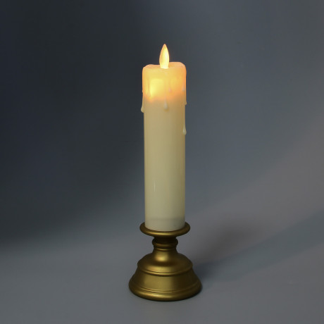 СНОУ БУМ Светильник декор. LED в виде свечи, 7,3x24,5см, PP, 3хAAA, 1 режим, эффект движ. пламени