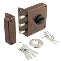Замок накл ЗН-1-3-3 Зенит (Медь)  3 ригеля, 4 англ.ключа (аналог ФОРТ+)   \15