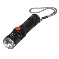 ЕРМАК Фонарь, XPE, 1000 мАч, 10x2x2см, 4 режима, пластик, металл, с USB штекером, фокусировка